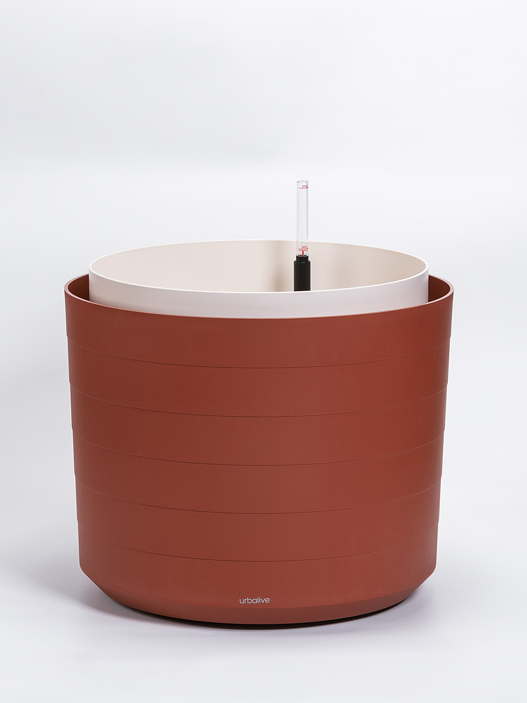 Samozavlažovací velkoobjemová nádoba Plastia BERBERIS 55 terakota+slonová kost
