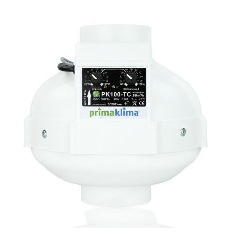 Ventilátor Prima Klima PK100-TC 100mm, 280m³/h, ventilátor s regulací teploty