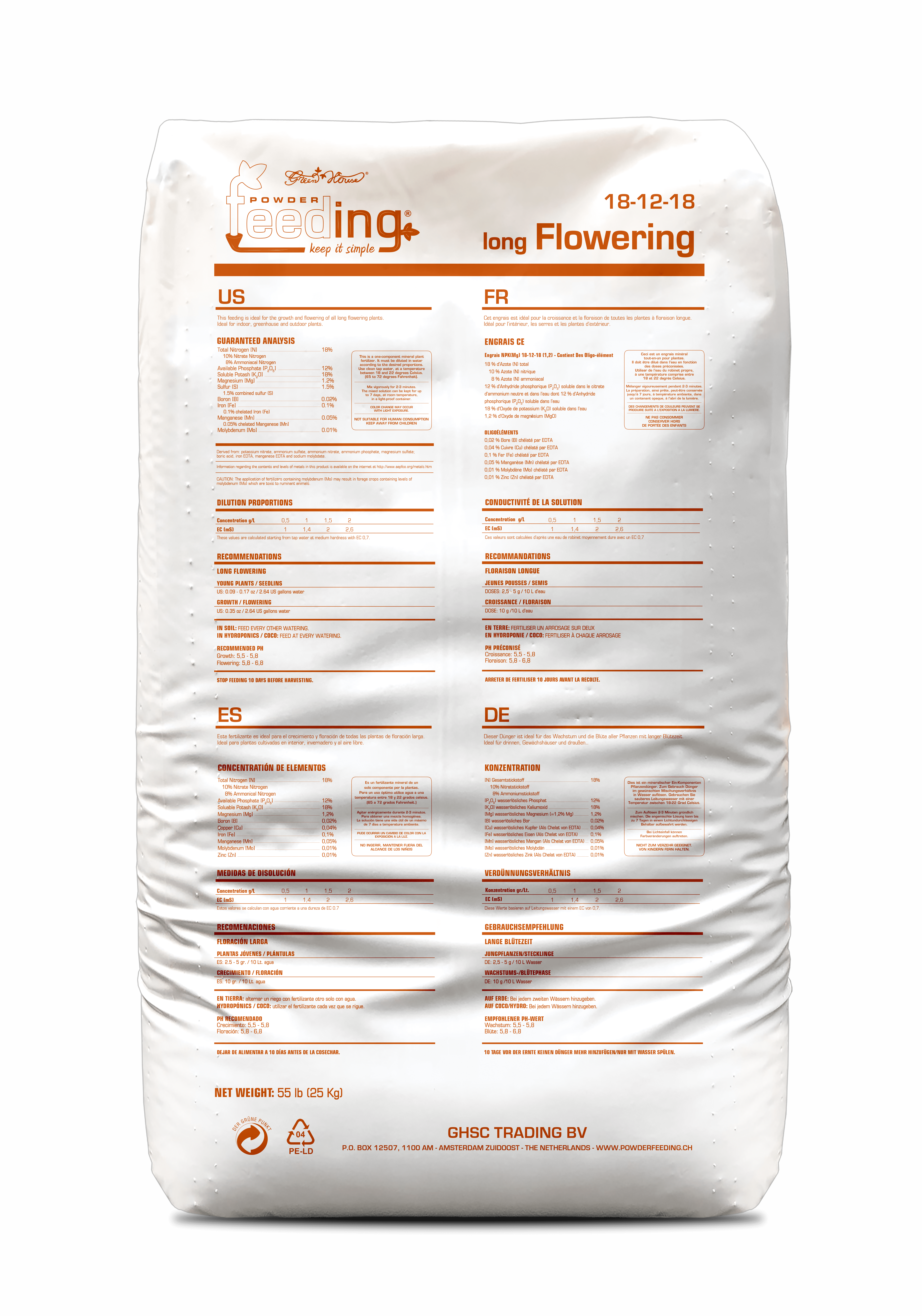 Green House Feeding - Long Flowering 25kg, květové hnojivo