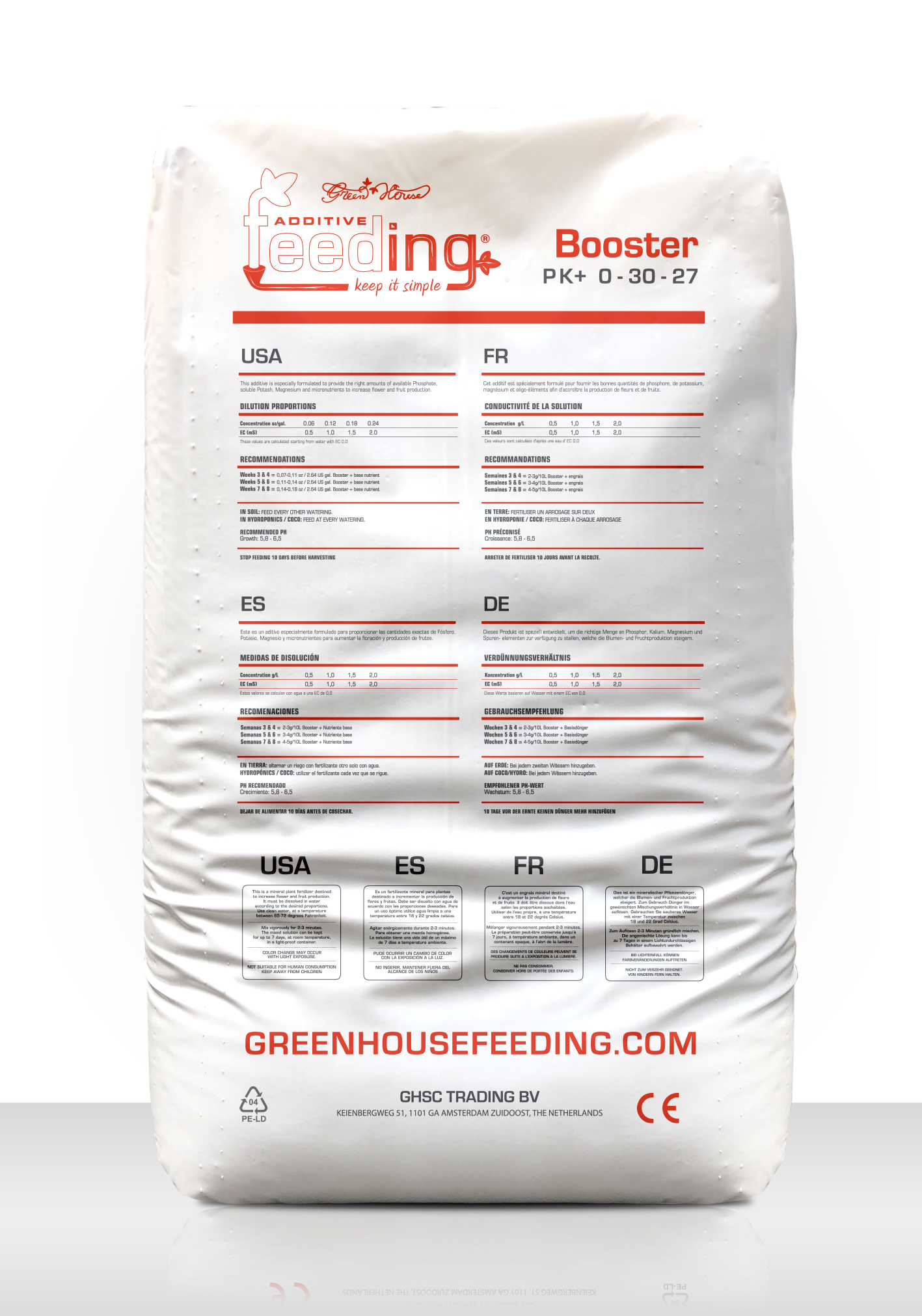 Green House Feeding - Booster PK+ 25Kg, květový booster
