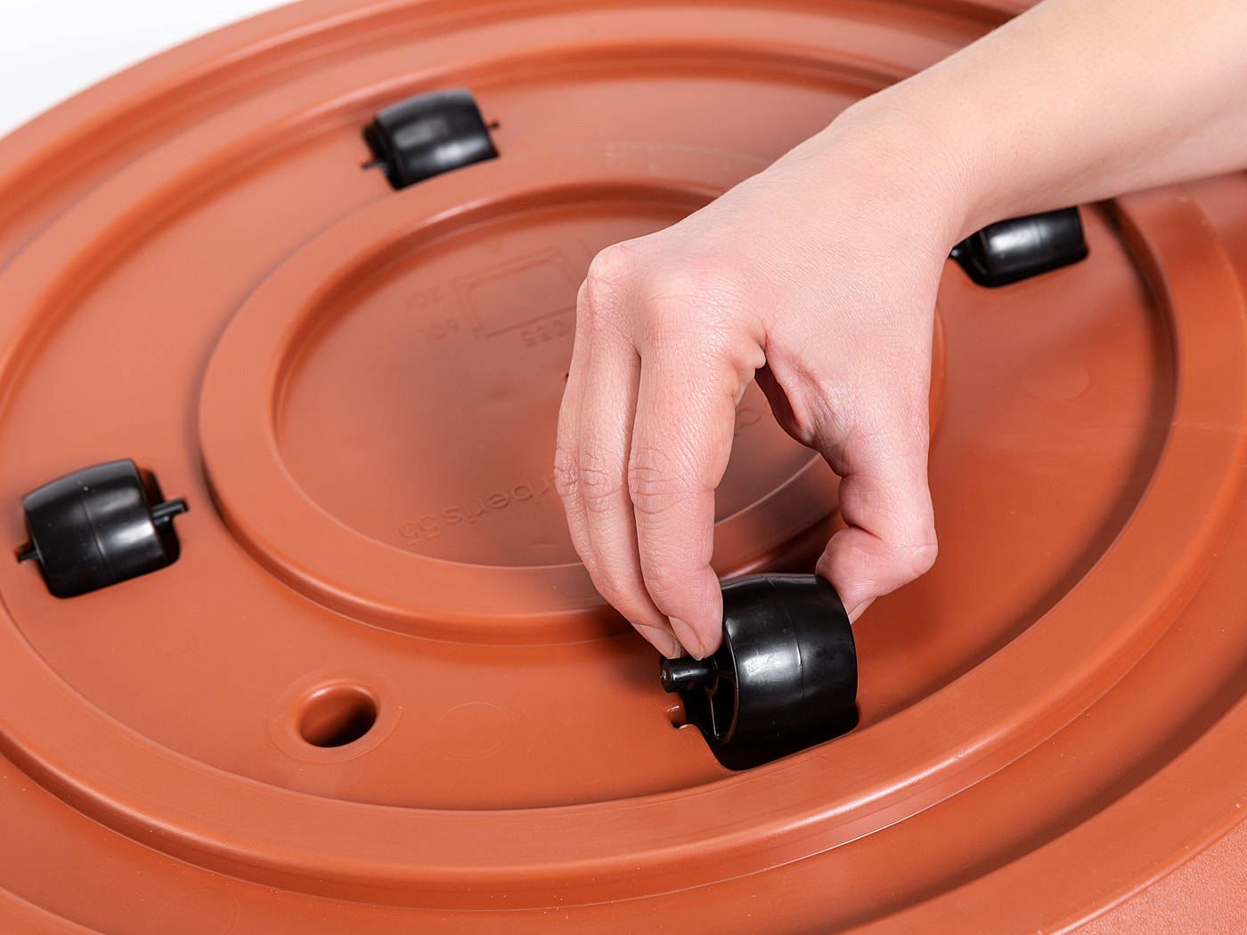 Samozavlažovací velkoobjemová nádoba Plastia BERBERIS 55 terakota+slonová kost