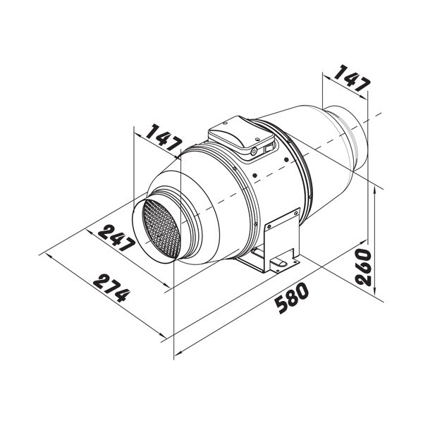 Ventilátor TT Silent/Dalap AP 150, 405/555m3/h [QUIET], odhlučněný ventilátor