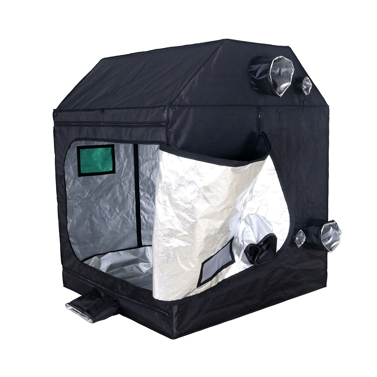 BudBox PRO XL+R 150x150x180cm stříbrný - zkosený pod střechu