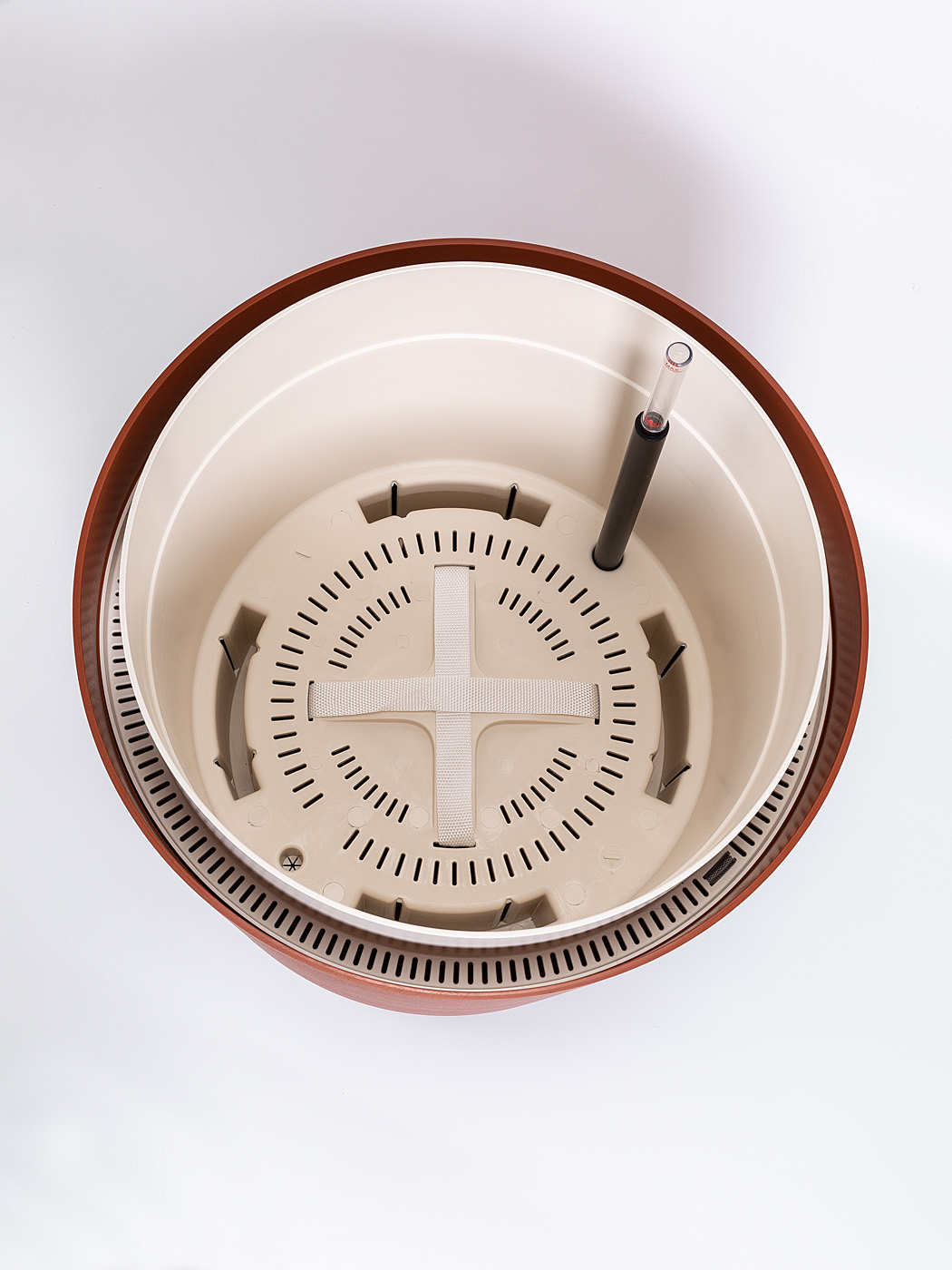 Samozavlažovací velkoobjemová nádoba Plastia BERBERIS 55 terakota+slonová kost