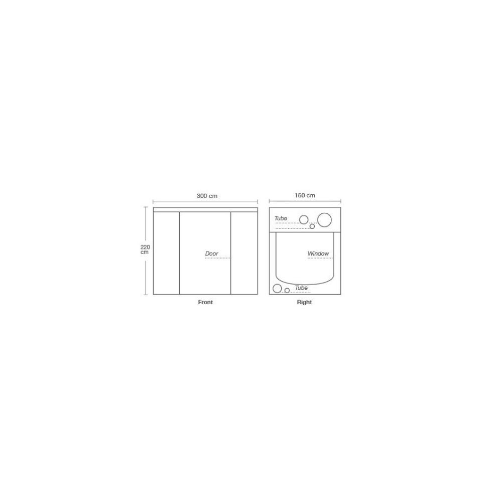 HomeBox Ambient R300+ (300x150x220cm), pěstební stan