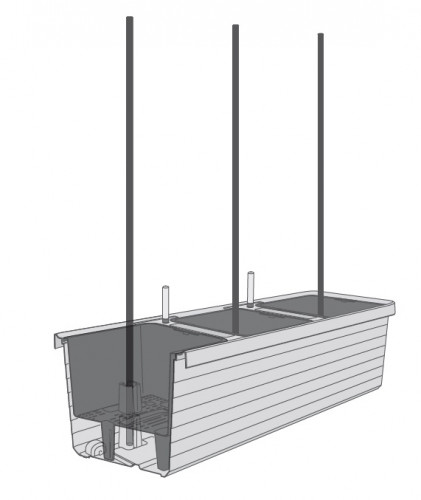 Samozavlažovací velkoobjemový truhlík Berberis TRIO 117 cm terakota