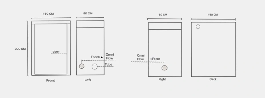 Homebox Ambient R150, 150x80x200 cm, pěstební stan