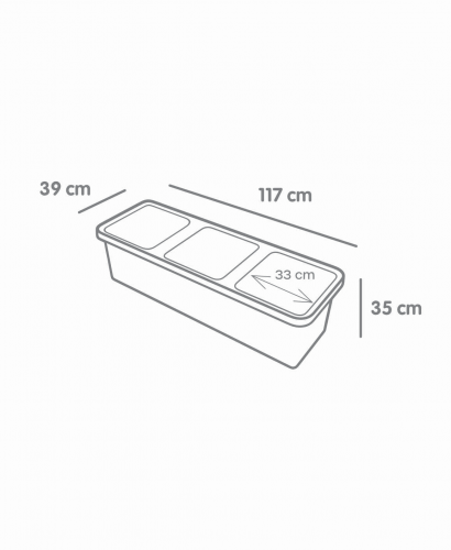 Samozavlažovací velkoobjemový truhlík Berberis TRIO 117 cm terakota