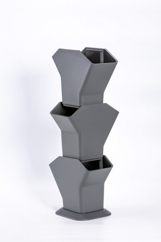 Plastia TREE - samozavlažovací vertikální květináč - set 3 ks + podstavec