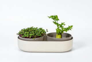 Velká farma Plastia Microgreens+Regrow - béžová s kávovou sedlinou