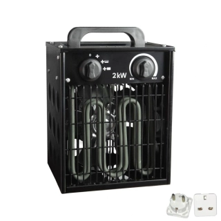 Gorilla 2kW Fan Heater, topení do skleníku S ADAPTÉREM UK/EU
